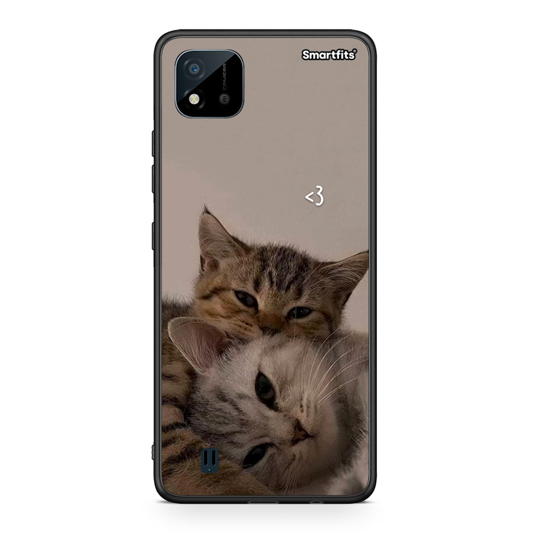 Realme C11 2021 Cats In Love θήκη από τη Smartfits με σχέδιο στο πίσω μέρος και μαύρο περίβλημα | Smartphone case with colorful back and black bezels by Smartfits
