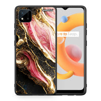 Thumbnail for Θήκη Realme C11 2021 Glamorous Pink Marble από τη Smartfits με σχέδιο στο πίσω μέρος και μαύρο περίβλημα | Realme C11 2021 Glamorous Pink Marble case with colorful back and black bezels