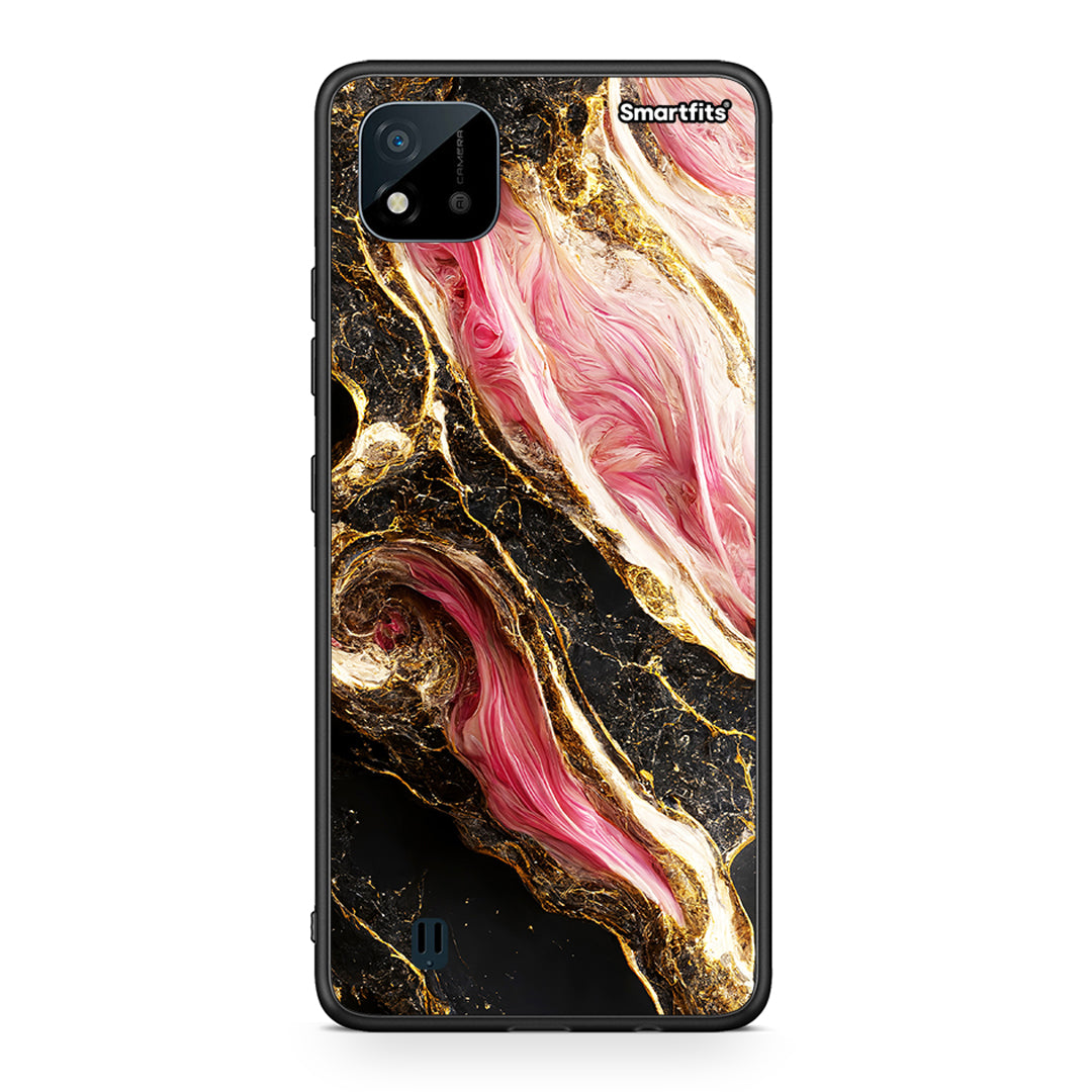 Realme C11 2021 Glamorous Pink Marble θήκη από τη Smartfits με σχέδιο στο πίσω μέρος και μαύρο περίβλημα | Smartphone case with colorful back and black bezels by Smartfits