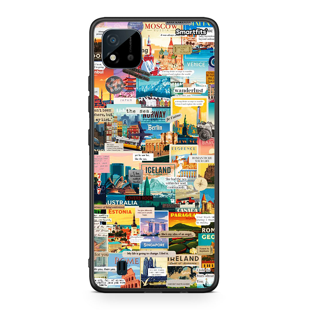 Realme C11 2021 Live To Travel θήκη από τη Smartfits με σχέδιο στο πίσω μέρος και μαύρο περίβλημα | Smartphone case with colorful back and black bezels by Smartfits