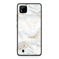Thumbnail for Realme C11 2021 White Gold Marble θήκη από τη Smartfits με σχέδιο στο πίσω μέρος και μαύρο περίβλημα | Smartphone case with colorful back and black bezels by Smartfits