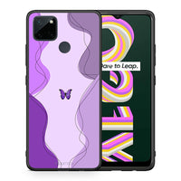 Thumbnail for Θήκη Αγίου Βαλεντίνου Realme C21Y / C25Y / 7i (Global) Purple Mariposa από τη Smartfits με σχέδιο στο πίσω μέρος και μαύρο περίβλημα | Realme C21Y / C25Y / 7i (Global) Purple Mariposa case with colorful back and black bezels
