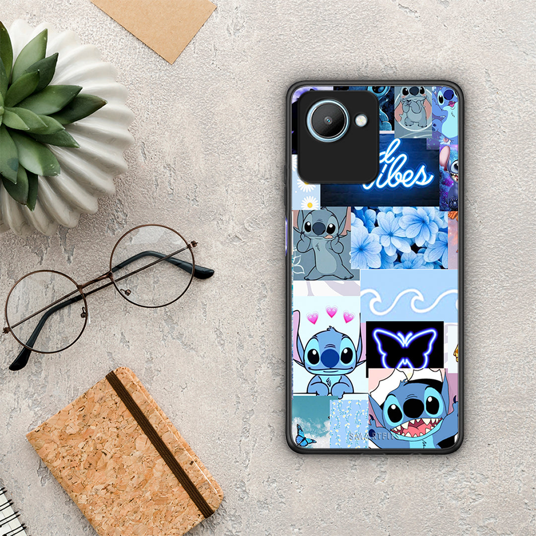 Θήκη Realme C30 Collage Good Vibes από τη Smartfits με σχέδιο στο πίσω μέρος και μαύρο περίβλημα | Realme C30 Collage Good Vibes Case with Colorful Back and Black Bezels