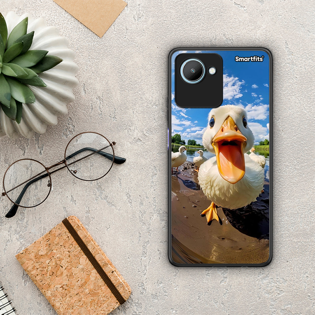 Θήκη Realme C30 Duck Face από τη Smartfits με σχέδιο στο πίσω μέρος και μαύρο περίβλημα | Realme C30 Duck Face Case with Colorful Back and Black Bezels
