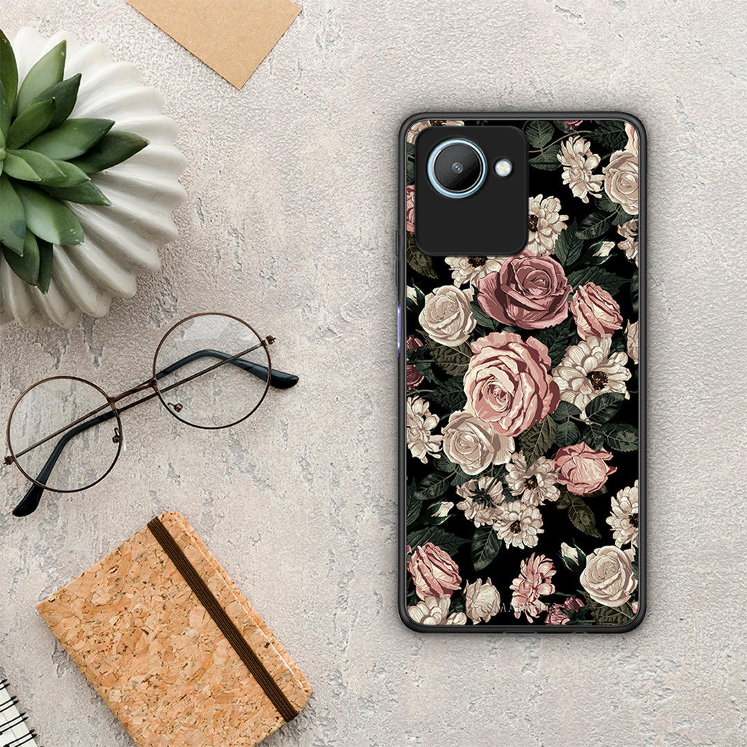 Θήκη Realme C30 Flower Wild Roses από τη Smartfits με σχέδιο στο πίσω μέρος και μαύρο περίβλημα | Realme C30 Flower Wild Roses Case with Colorful Back and Black Bezels