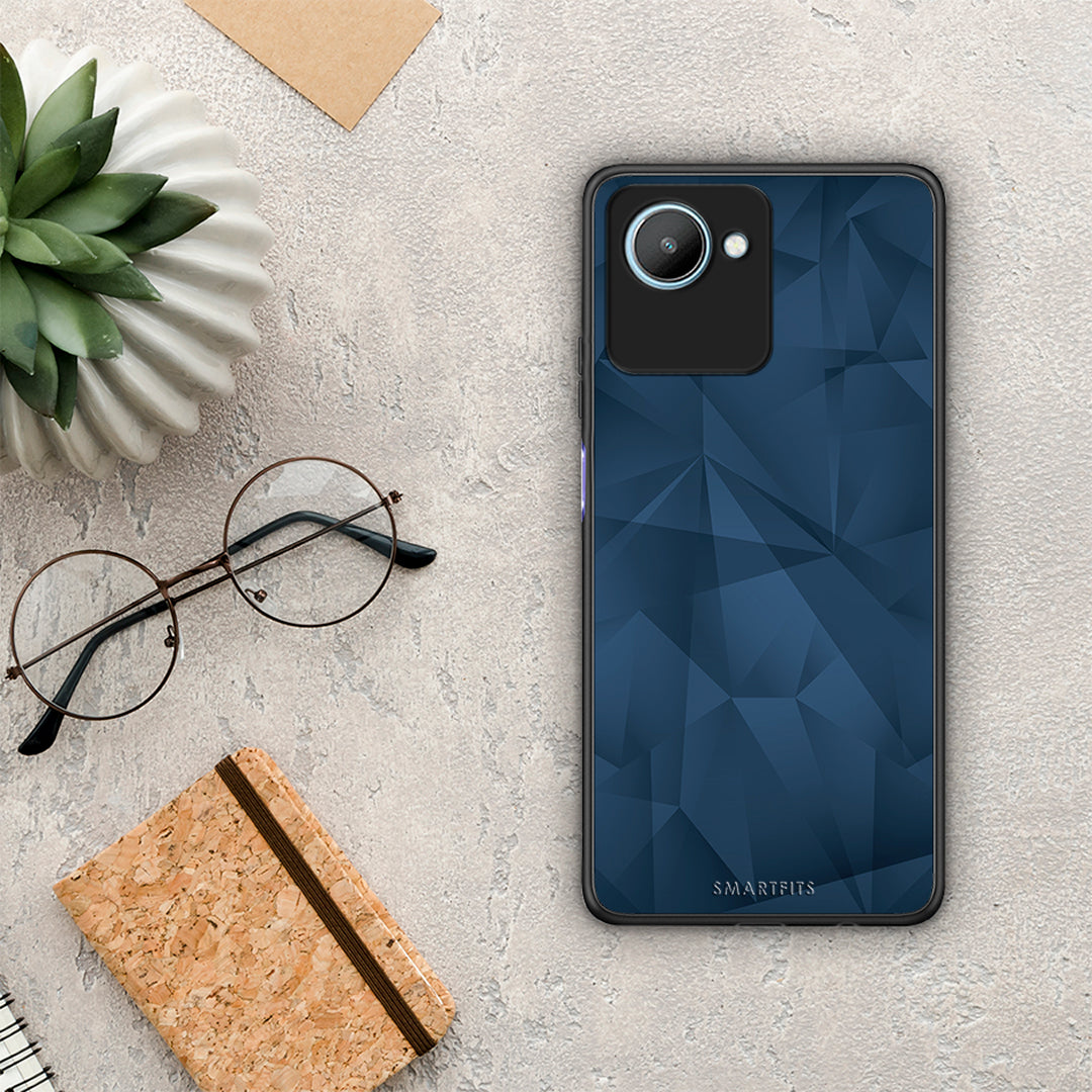 Θήκη Realme C30 Geometric Blue Abstract από τη Smartfits με σχέδιο στο πίσω μέρος και μαύρο περίβλημα | Realme C30 Geometric Blue Abstract Case with Colorful Back and Black Bezels