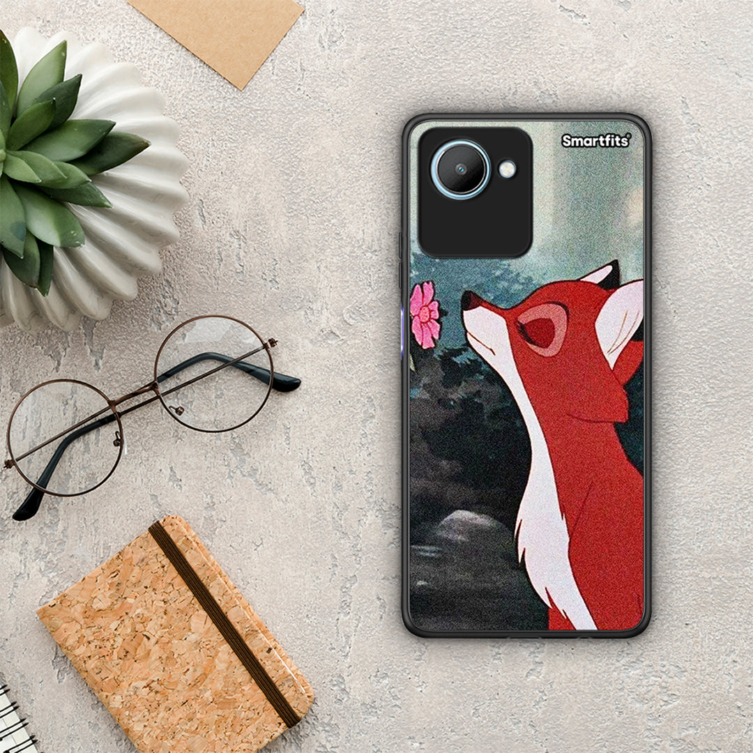 Θήκη Realme C30 Tod And Vixey Love 2 από τη Smartfits με σχέδιο στο πίσω μέρος και μαύρο περίβλημα | Realme C30 Tod And Vixey Love 2 Case with Colorful Back and Black Bezels