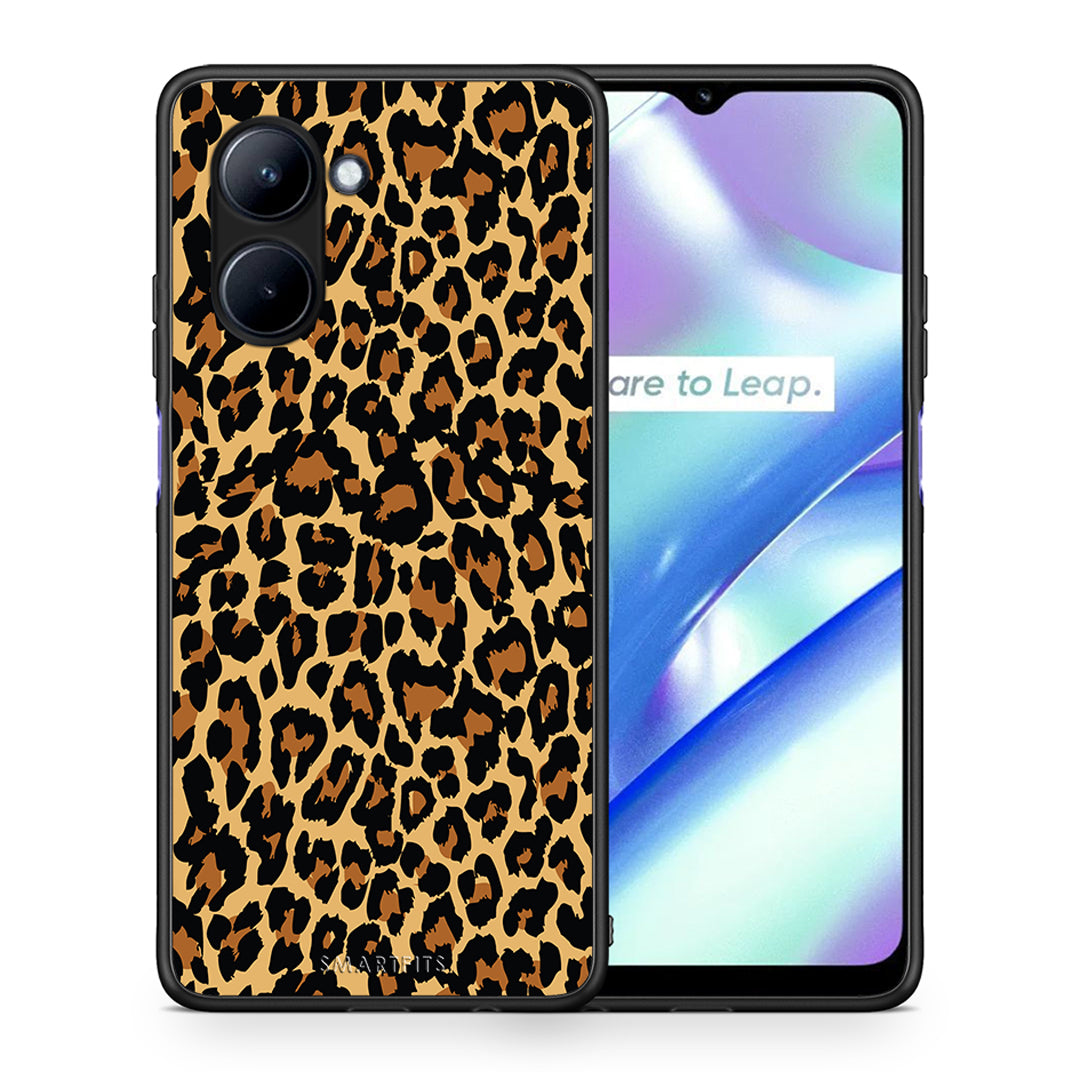 Θήκη Realme C33 Animal Leopard από τη Smartfits με σχέδιο στο πίσω μέρος και μαύρο περίβλημα | Realme C33 Animal Leopard Case with Colorful Back and Black Bezels