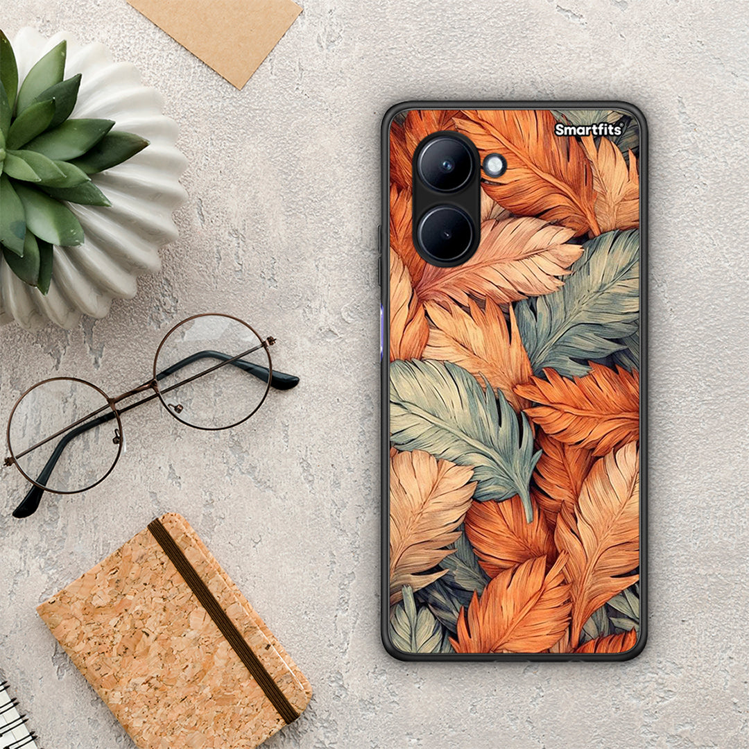 Θήκη Realme C33 Autumn Leaves από τη Smartfits με σχέδιο στο πίσω μέρος και μαύρο περίβλημα | Realme C33 Autumn Leaves Case with Colorful Back and Black Bezels