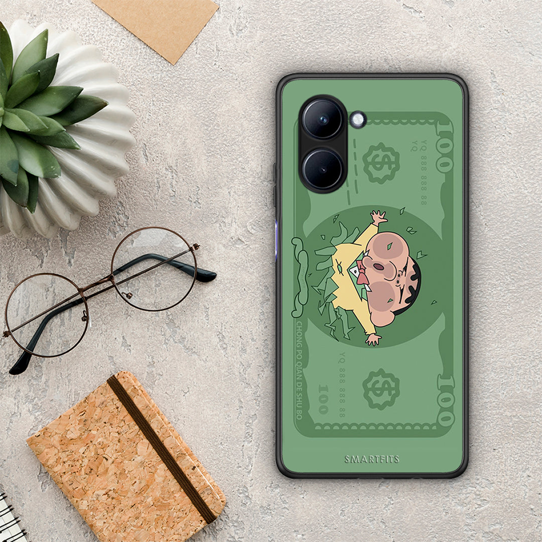 Θήκη Realme C33 Big Money από τη Smartfits με σχέδιο στο πίσω μέρος και μαύρο περίβλημα | Realme C33 Big Money Case with Colorful Back and Black Bezels