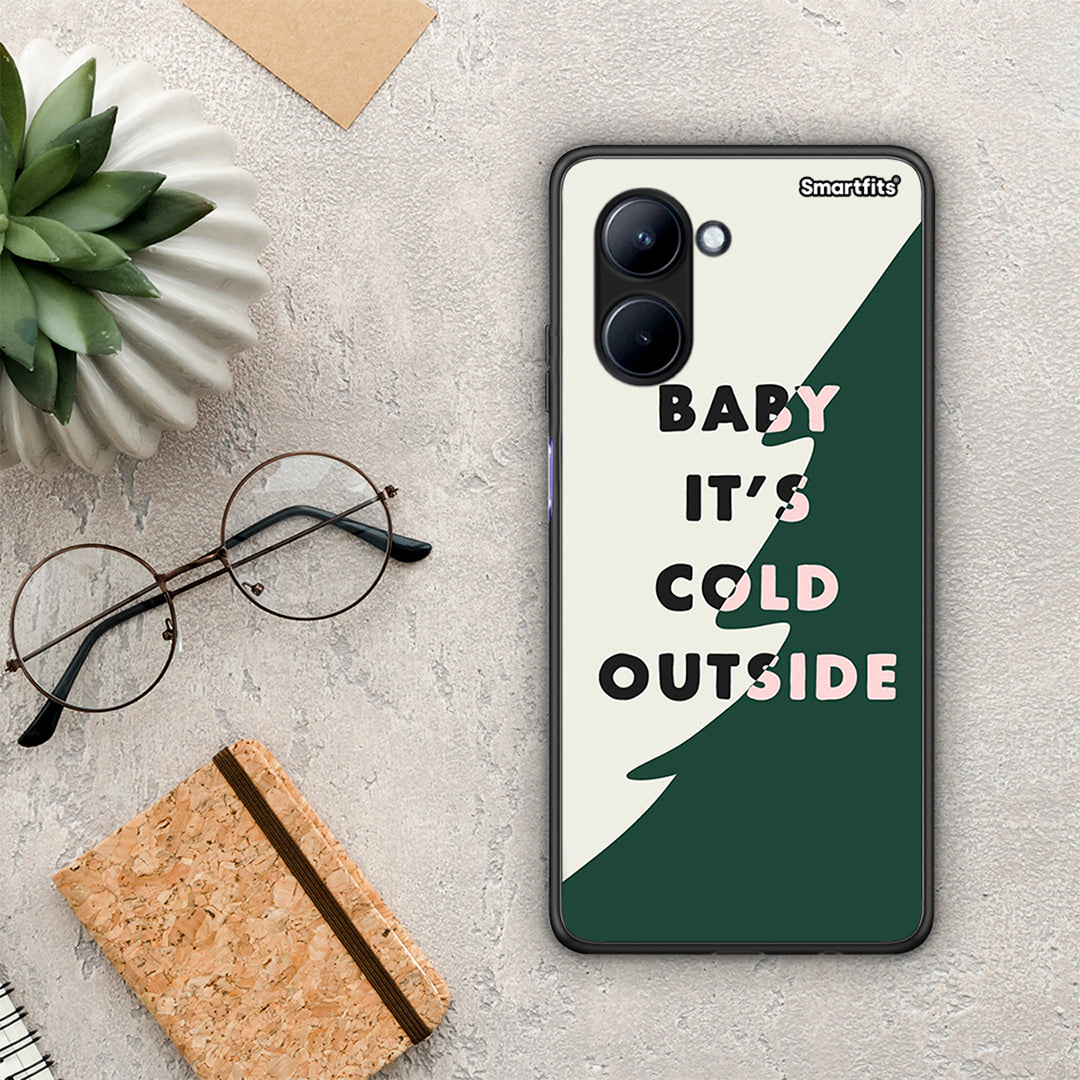 Θήκη Realme C33 Cold Outside από τη Smartfits με σχέδιο στο πίσω μέρος και μαύρο περίβλημα | Realme C33 Cold Outside Case with Colorful Back and Black Bezels