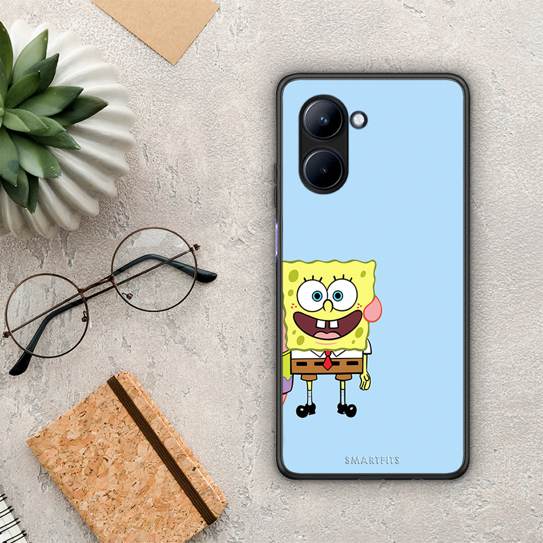 Θήκη Realme C33 Friends Bob από τη Smartfits με σχέδιο στο πίσω μέρος και μαύρο περίβλημα | Realme C33 Friends Bob Case with Colorful Back and Black Bezels