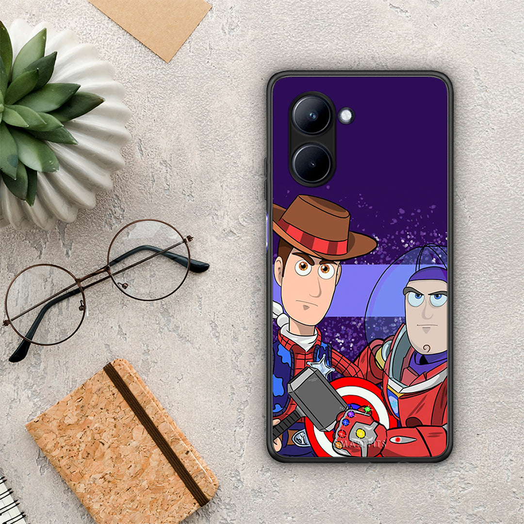 Θήκη Realme C33 Infinity Story από τη Smartfits με σχέδιο στο πίσω μέρος και μαύρο περίβλημα | Realme C33 Infinity Story Case with Colorful Back and Black Bezels