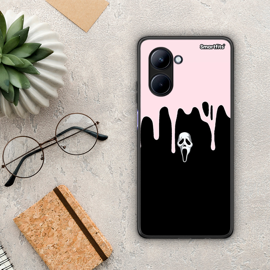 Θήκη Realme C33 Melting Halloween Mask από τη Smartfits με σχέδιο στο πίσω μέρος και μαύρο περίβλημα | Realme C33 Melting Halloween Mask Case with Colorful Back and Black Bezels