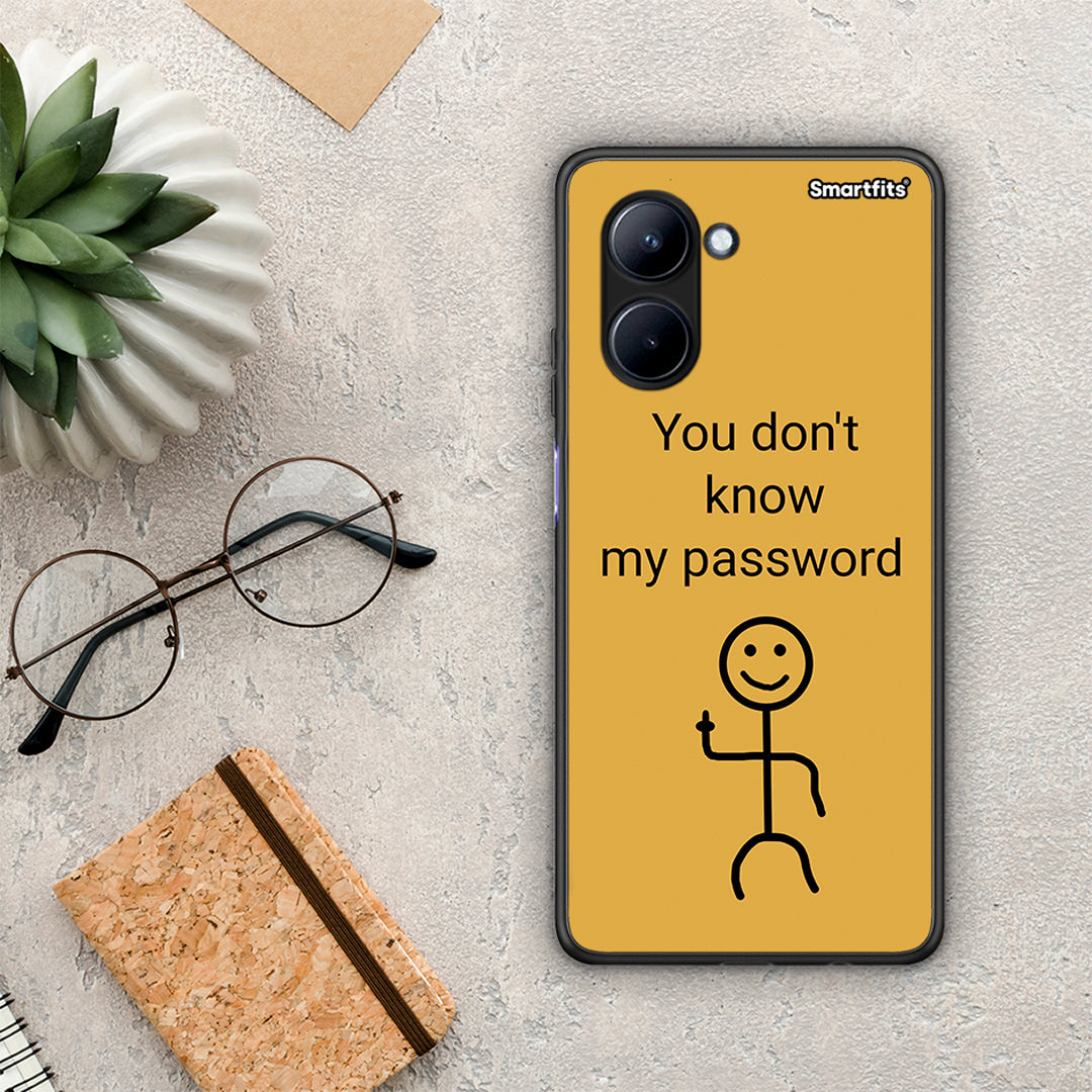 Θήκη Realme C33 My Password από τη Smartfits με σχέδιο στο πίσω μέρος και μαύρο περίβλημα | Realme C33 My Password Case with Colorful Back and Black Bezels