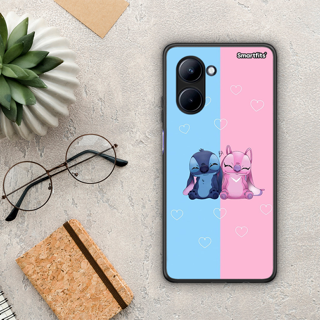 Θήκη Realme C33 Stitch And Angel από τη Smartfits με σχέδιο στο πίσω μέρος και μαύρο περίβλημα | Realme C33 Stitch And Angel Case with Colorful Back and Black Bezels