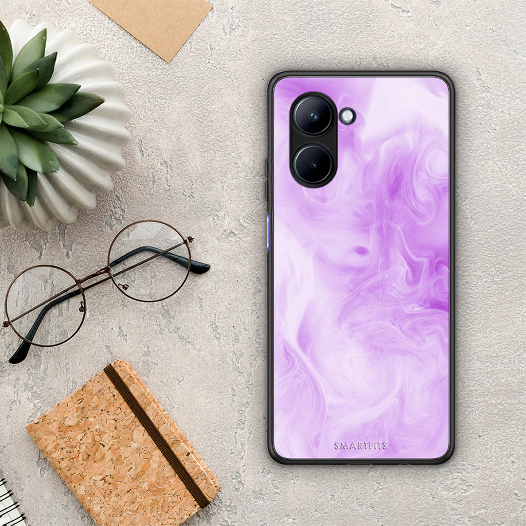 Θήκη Realme C33 Watercolor Lavender από τη Smartfits με σχέδιο στο πίσω μέρος και μαύρο περίβλημα | Realme C33 Watercolor Lavender Case with Colorful Back and Black Bezels