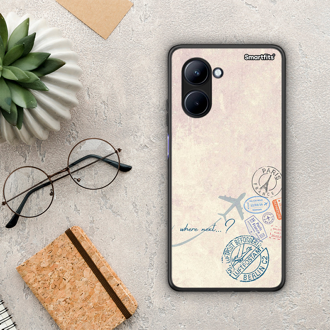 Θήκη Realme C33 Where Next από τη Smartfits με σχέδιο στο πίσω μέρος και μαύρο περίβλημα | Realme C33 Where Next Case with Colorful Back and Black Bezels