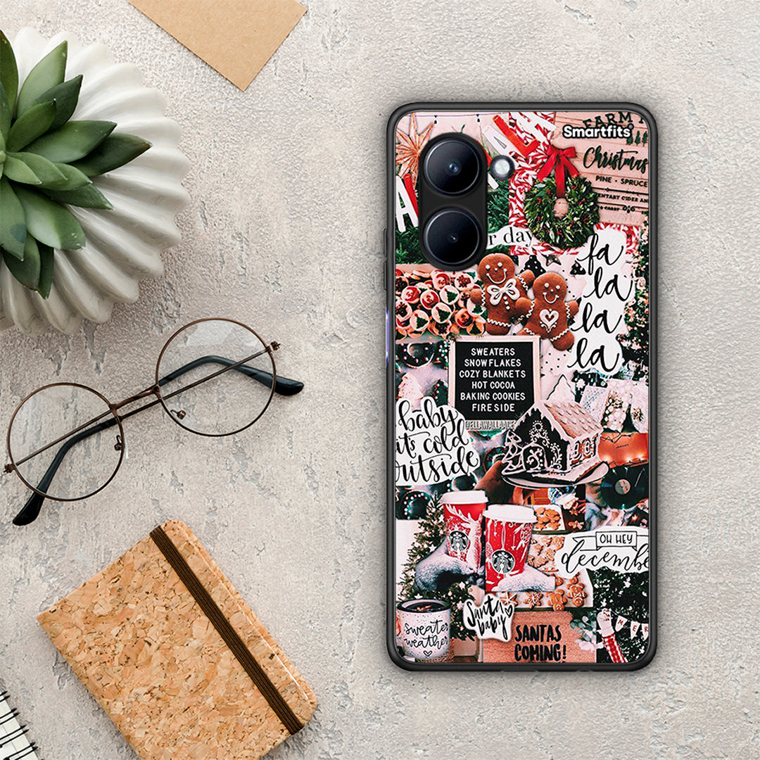 Θήκη Realme C33 Xmas Habbits από τη Smartfits με σχέδιο στο πίσω μέρος και μαύρο περίβλημα | Realme C33 Xmas Habbits Case with Colorful Back and Black Bezels