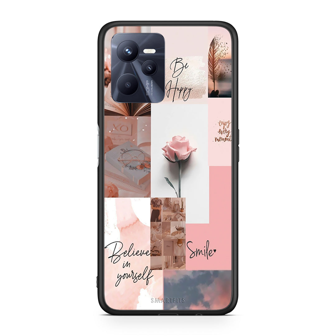 Realme C35 Aesthetic Collage θήκη από τη Smartfits με σχέδιο στο πίσω μέρος και μαύρο περίβλημα | Smartphone case with colorful back and black bezels by Smartfits