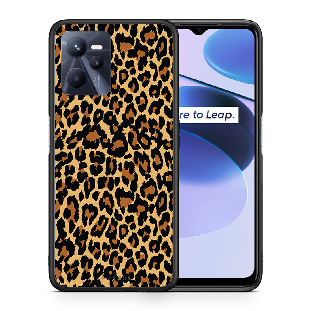 Θήκη Realme C35 Leopard Animal από τη Smartfits με σχέδιο στο πίσω μέρος και μαύρο περίβλημα | Realme C35 Leopard Animal case with colorful back and black bezels