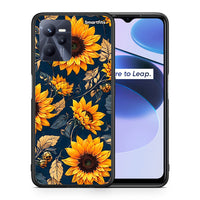 Thumbnail for Θήκη Realme C35 Autumn Sunflowers από τη Smartfits με σχέδιο στο πίσω μέρος και μαύρο περίβλημα | Realme C35 Autumn Sunflowers case with colorful back and black bezels