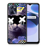 Thumbnail for Θήκη Realme C35 Cat Collage από τη Smartfits με σχέδιο στο πίσω μέρος και μαύρο περίβλημα | Realme C35 Cat Collage case with colorful back and black bezels