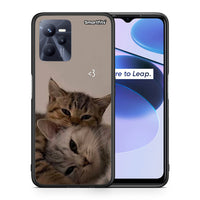 Thumbnail for Θήκη Realme C35 Cats In Love από τη Smartfits με σχέδιο στο πίσω μέρος και μαύρο περίβλημα | Realme C35 Cats In Love case with colorful back and black bezels