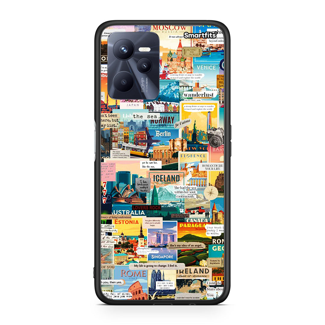 Realme C35 Live To Travel θήκη από τη Smartfits με σχέδιο στο πίσω μέρος και μαύρο περίβλημα | Smartphone case with colorful back and black bezels by Smartfits