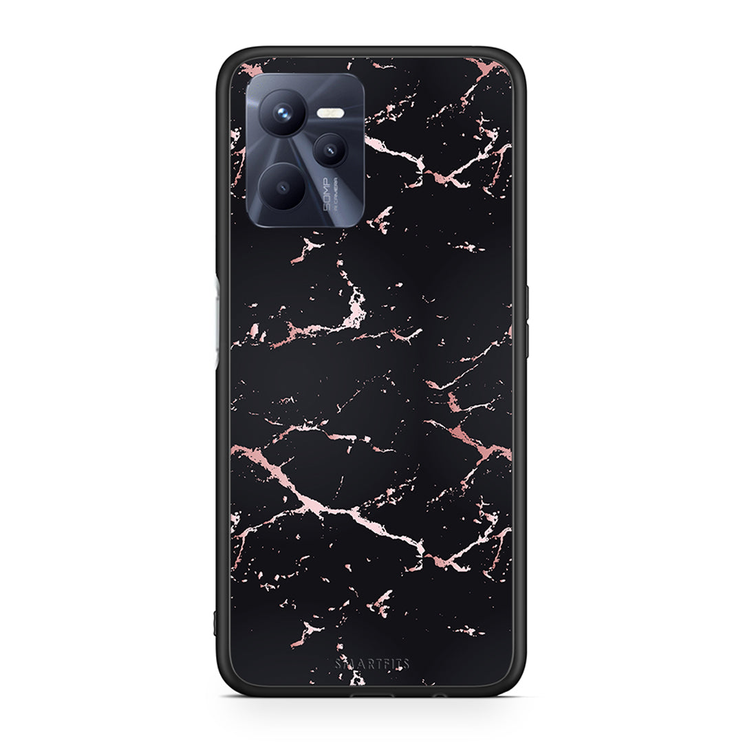 4 - Realme C35 Black Rosegold Marble case, cover, bumper
