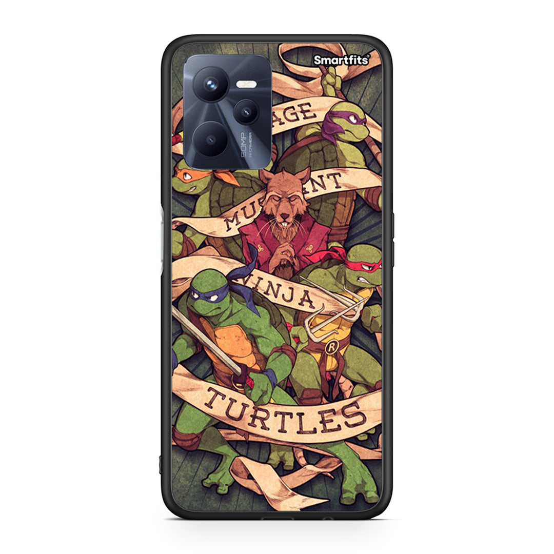 Realme C35 Ninja Turtles θήκη από τη Smartfits με σχέδιο στο πίσω μέρος και μαύρο περίβλημα | Smartphone case with colorful back and black bezels by Smartfits