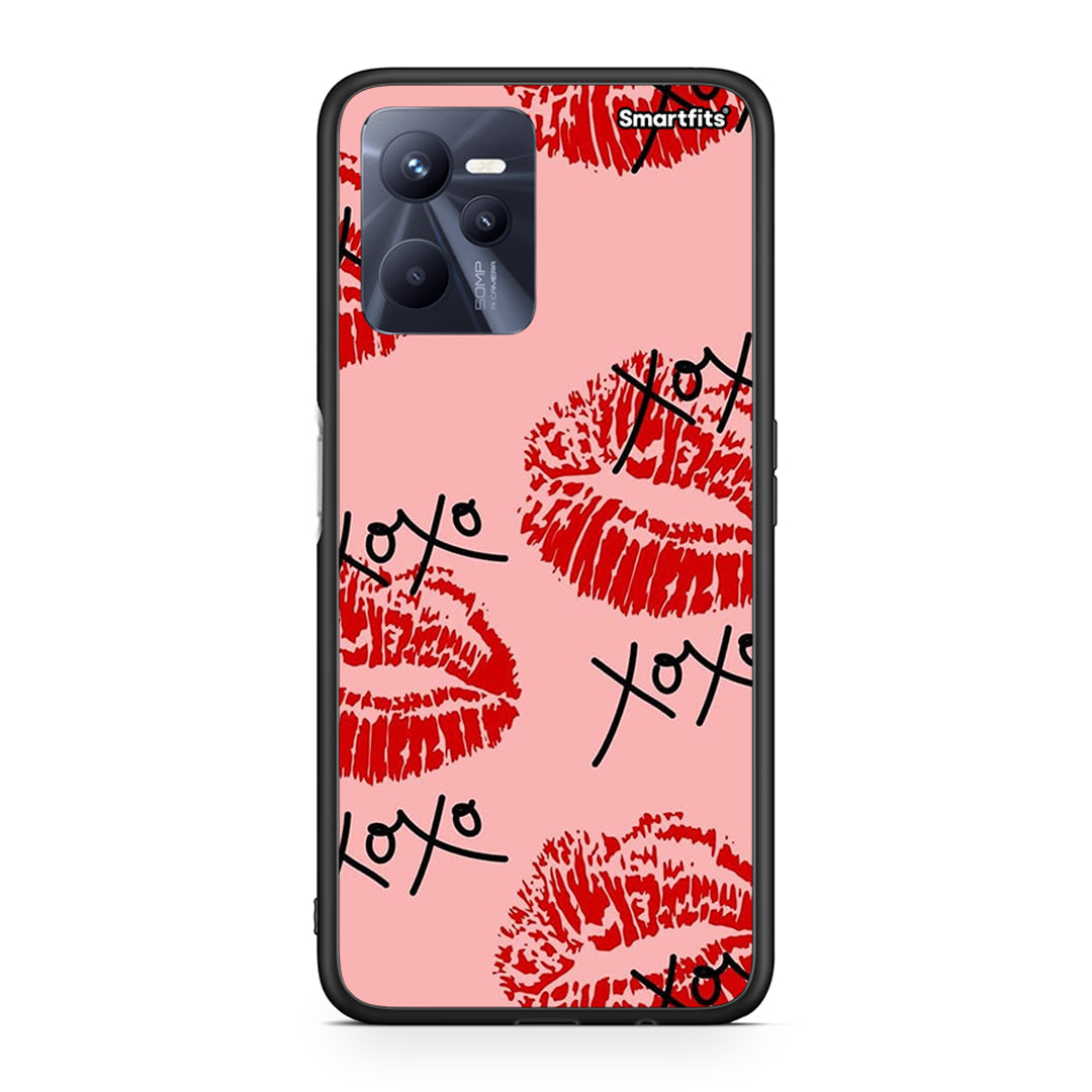 Realme C35 XOXO Lips θήκη από τη Smartfits με σχέδιο στο πίσω μέρος και μαύρο περίβλημα | Smartphone case with colorful back and black bezels by Smartfits