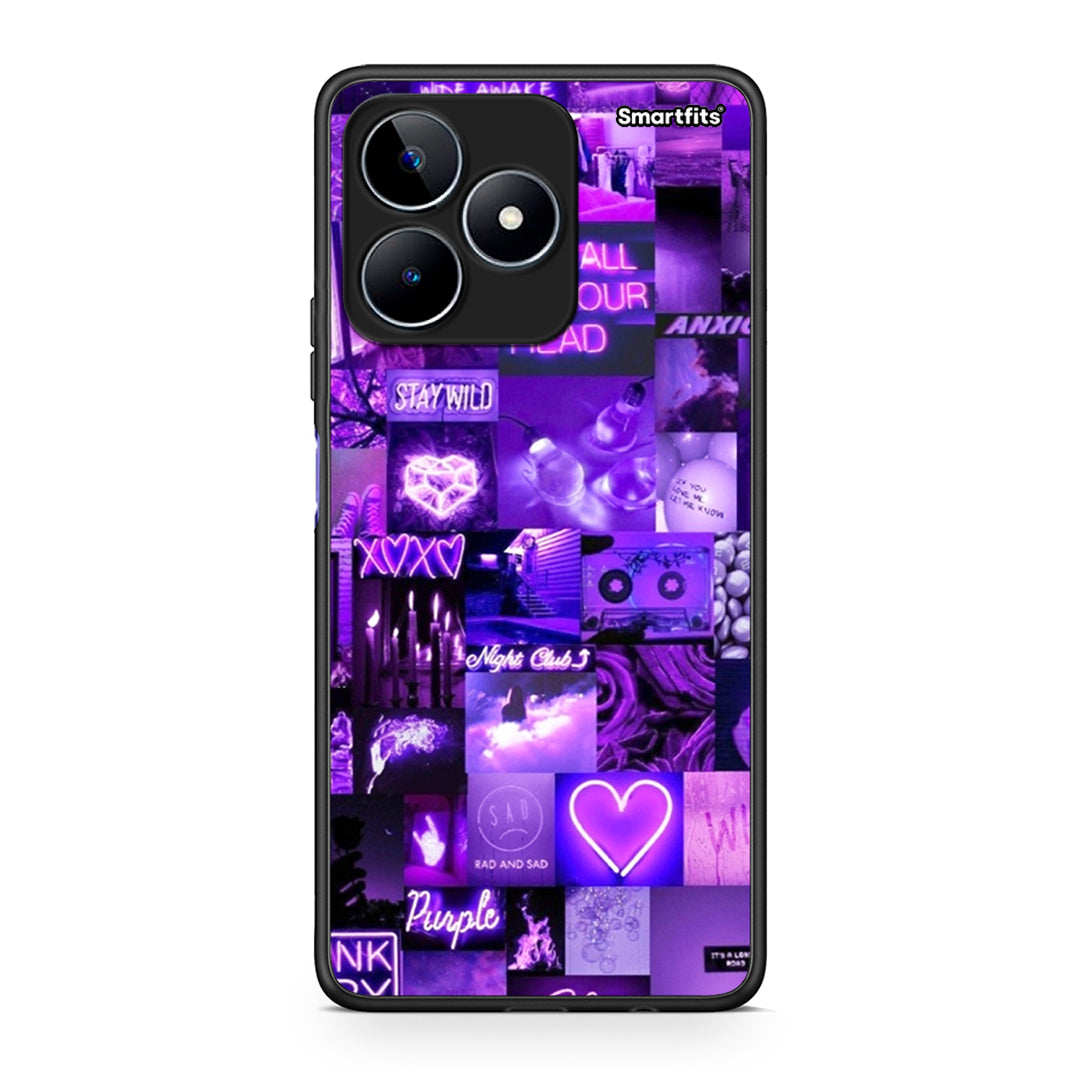 Realme C53 Collage Stay Wild Θήκη Αγίου Βαλεντίνου από τη Smartfits με σχέδιο στο πίσω μέρος και μαύρο περίβλημα | Smartphone case with colorful back and black bezels by Smartfits