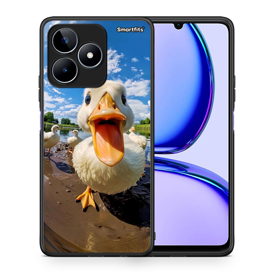Θήκη Realme C53 Duck Face από τη Smartfits με σχέδιο στο πίσω μέρος και μαύρο περίβλημα | Realme C53 Duck Face case with colorful back and black bezels