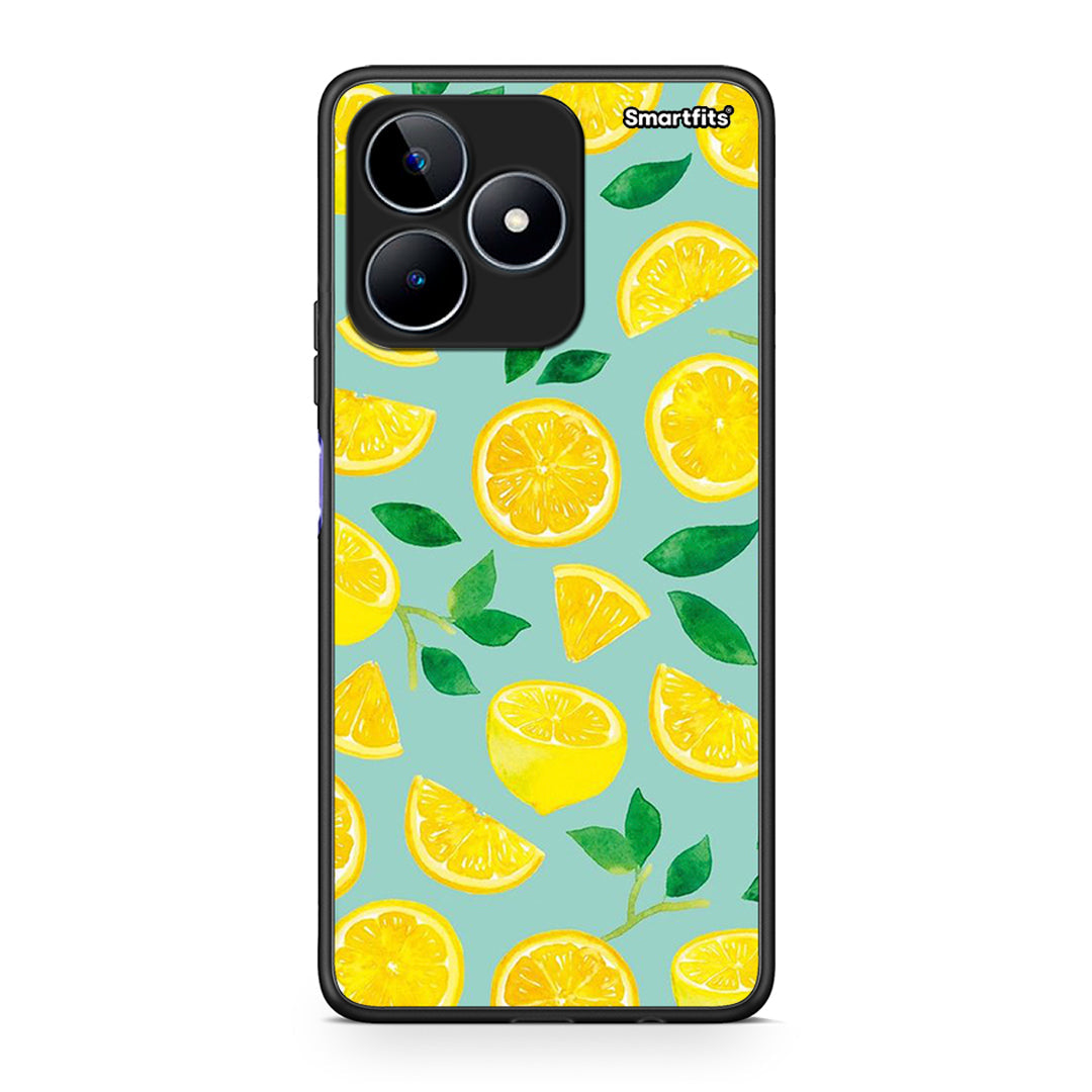 Realme C53 Lemons θήκη από τη Smartfits με σχέδιο στο πίσω μέρος και μαύρο περίβλημα | Smartphone case with colorful back and black bezels by Smartfits