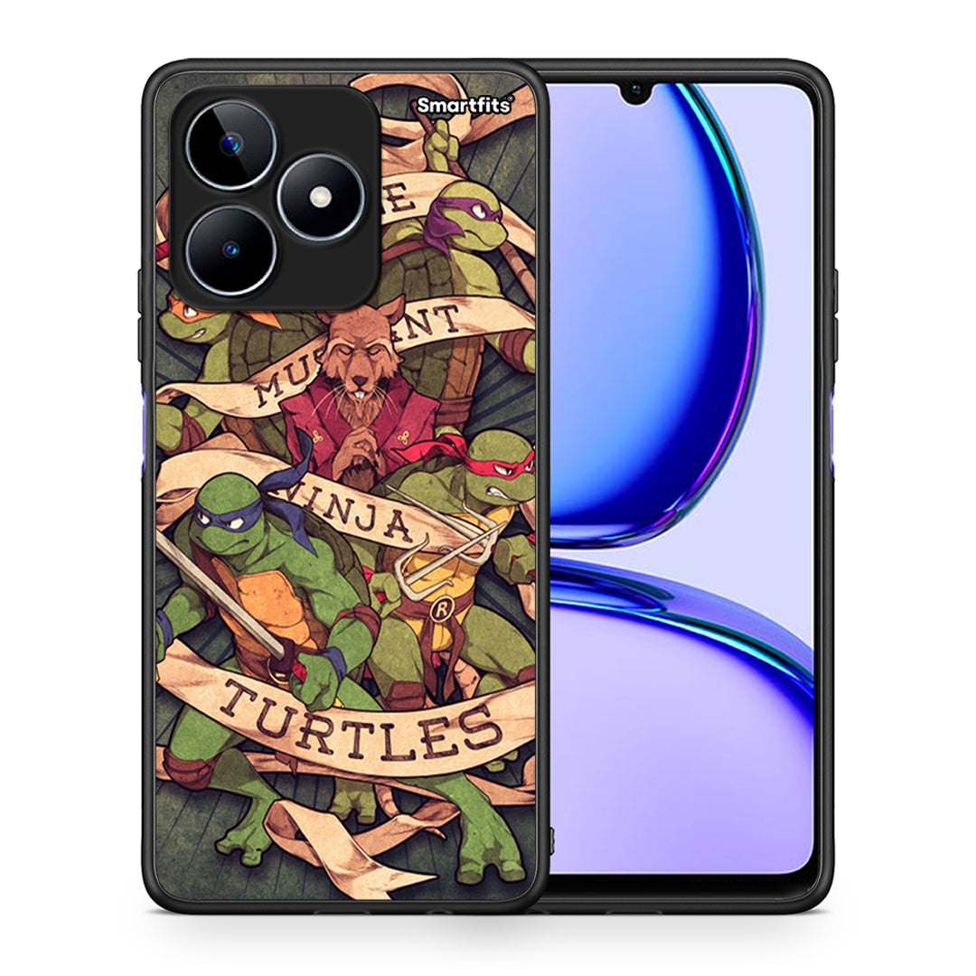 Θήκη Realme C53 Ninja Turtles από τη Smartfits με σχέδιο στο πίσω μέρος και μαύρο περίβλημα | Realme C53 Ninja Turtles case with colorful back and black bezels
