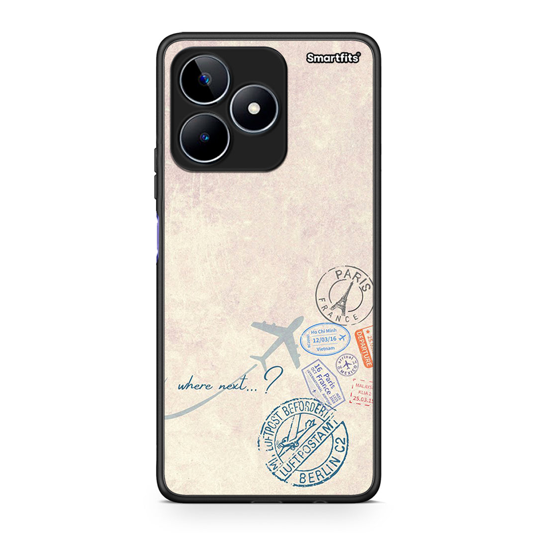 Realme C53 Where Next Θήκη από τη Smartfits με σχέδιο στο πίσω μέρος και μαύρο περίβλημα | Smartphone case with colorful back and black bezels by Smartfits