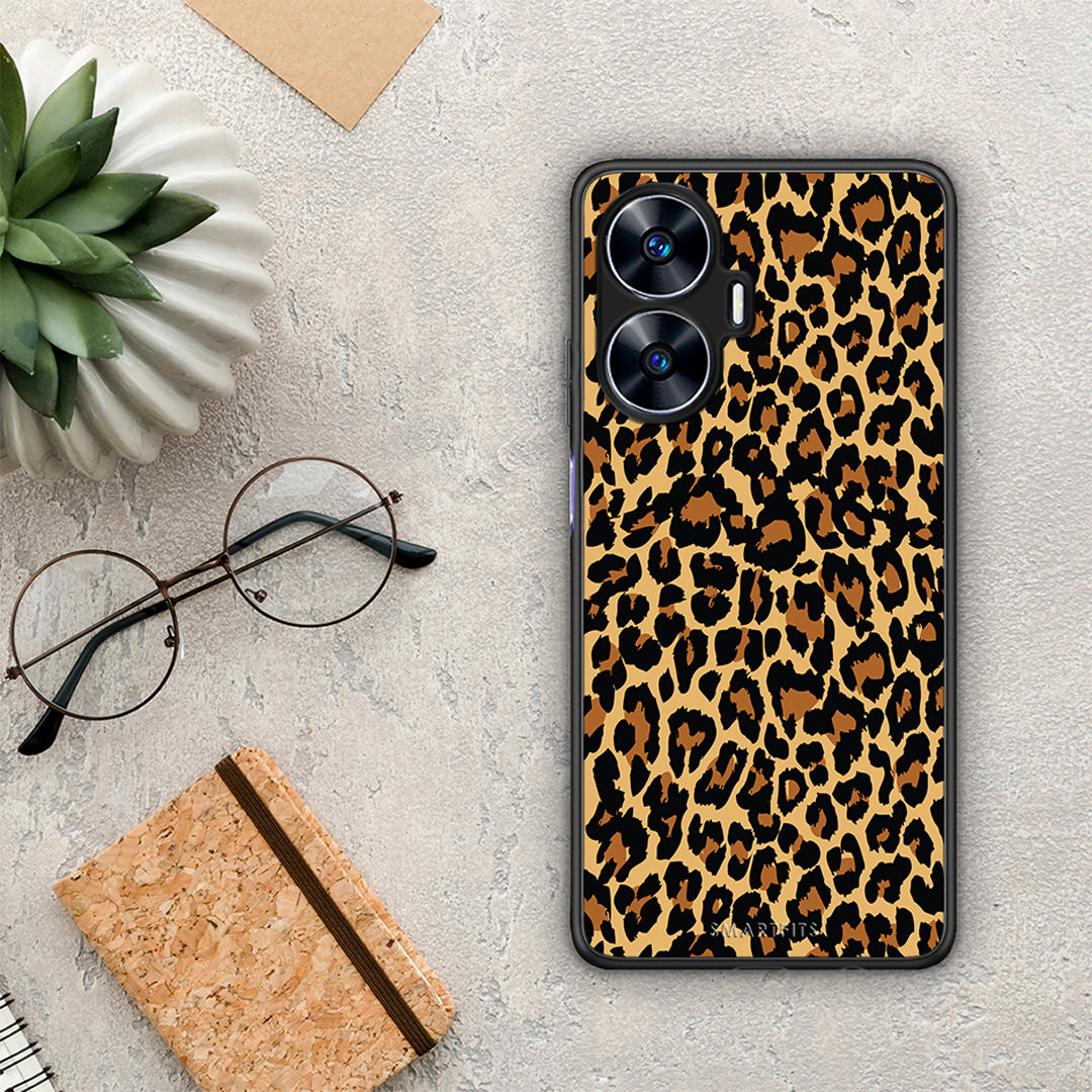 Θήκη Realme C55 Dual Animal Leopard από τη Smartfits με σχέδιο στο πίσω μέρος και μαύρο περίβλημα | Realme C55 Dual Animal Leopard Case with Colorful Back and Black Bezels