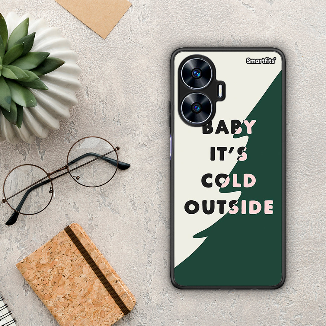 Θήκη Realme C55 Dual Cold Outside από τη Smartfits με σχέδιο στο πίσω μέρος και μαύρο περίβλημα | Realme C55 Dual Cold Outside Case with Colorful Back and Black Bezels