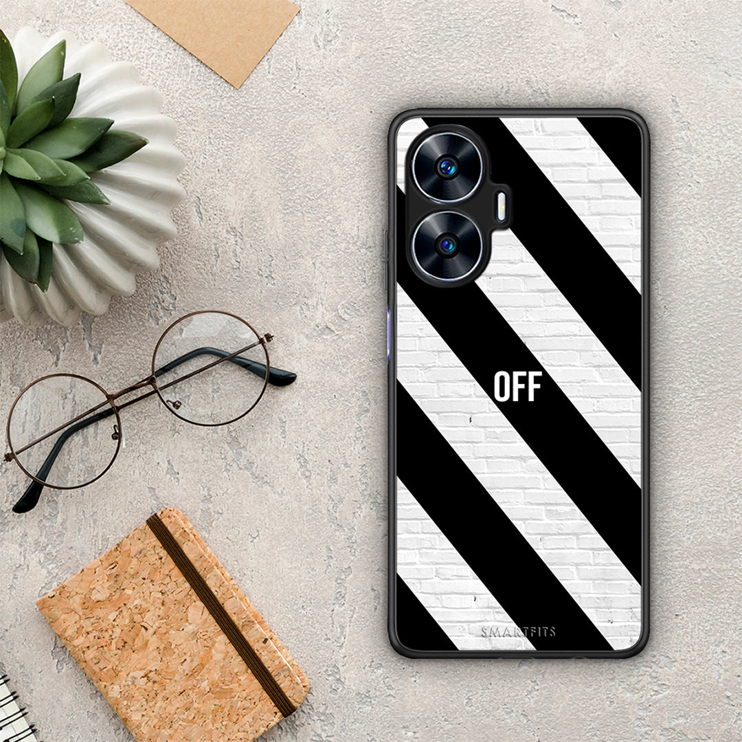 Θήκη Realme C55 Dual Get Off από τη Smartfits με σχέδιο στο πίσω μέρος και μαύρο περίβλημα | Realme C55 Dual Get Off Case with Colorful Back and Black Bezels