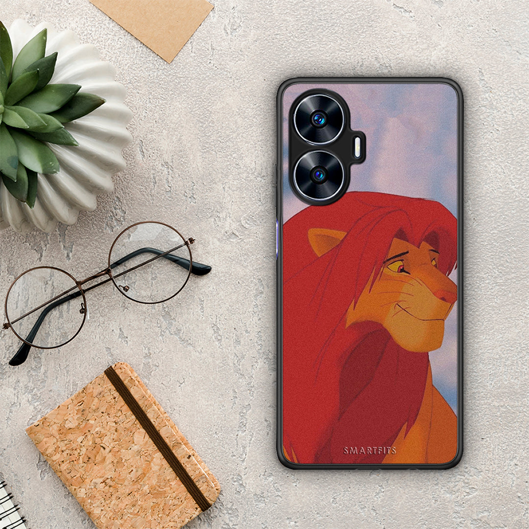 Θήκη Realme C55 Dual Lion Love 1 από τη Smartfits με σχέδιο στο πίσω μέρος και μαύρο περίβλημα | Realme C55 Dual Lion Love 1 Case with Colorful Back and Black Bezels