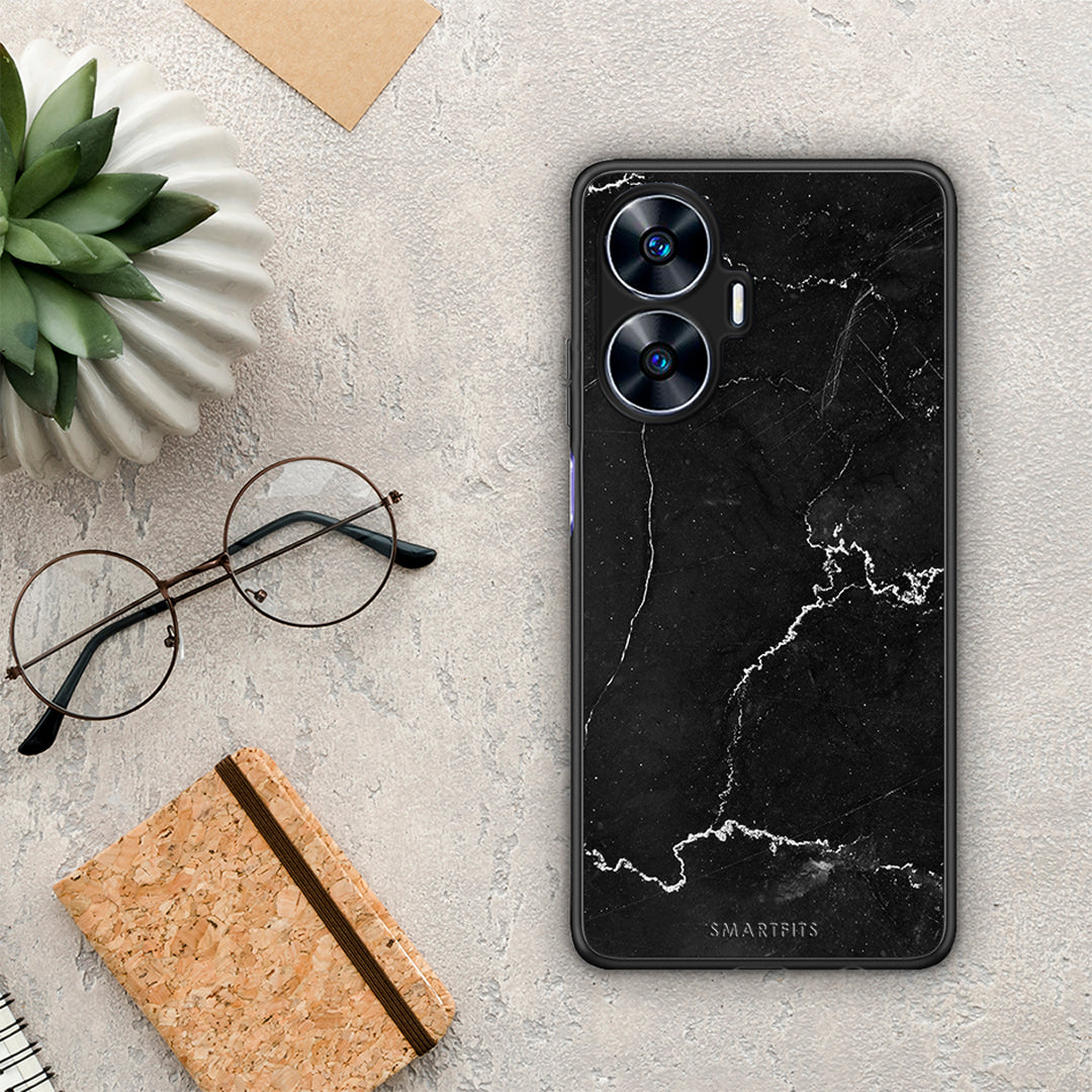 Θήκη Realme C55 Dual Marble Black από τη Smartfits με σχέδιο στο πίσω μέρος και μαύρο περίβλημα | Realme C55 Dual Marble Black Case with Colorful Back and Black Bezels