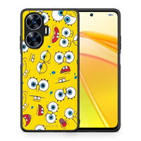 Thumbnail for Θήκη Realme C55 Dual PopArt Sponge από τη Smartfits με σχέδιο στο πίσω μέρος και μαύρο περίβλημα | Realme C55 Dual PopArt Sponge Case with Colorful Back and Black Bezels