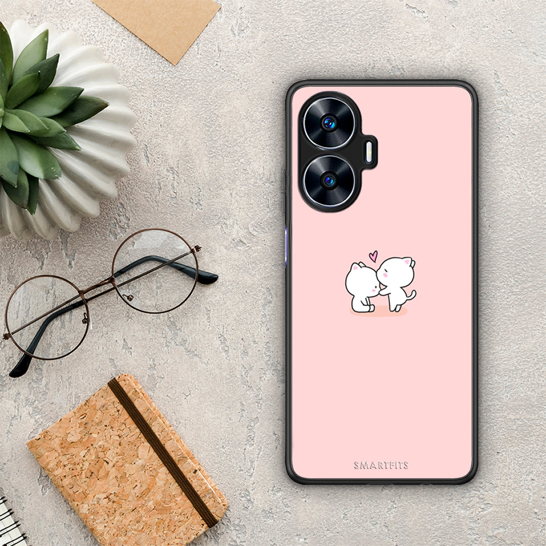 Θήκη Realme C55 Dual Valentine Love από τη Smartfits με σχέδιο στο πίσω μέρος και μαύρο περίβλημα | Realme C55 Dual Valentine Love Case with Colorful Back and Black Bezels