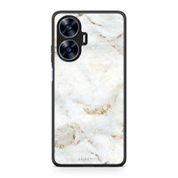 Thumbnail for Θήκη Realme C55 Dual White Gold Marble από τη Smartfits με σχέδιο στο πίσω μέρος και μαύρο περίβλημα | Realme C55 Dual White Gold Marble Case with Colorful Back and Black Bezels