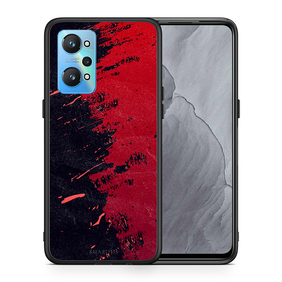Θήκη Αγίου Βαλεντίνου Realme GT Neo 2 Red Paint από τη Smartfits με σχέδιο στο πίσω μέρος και μαύρο περίβλημα | Realme GT Neo 2 Red Paint case with colorful back and black bezels