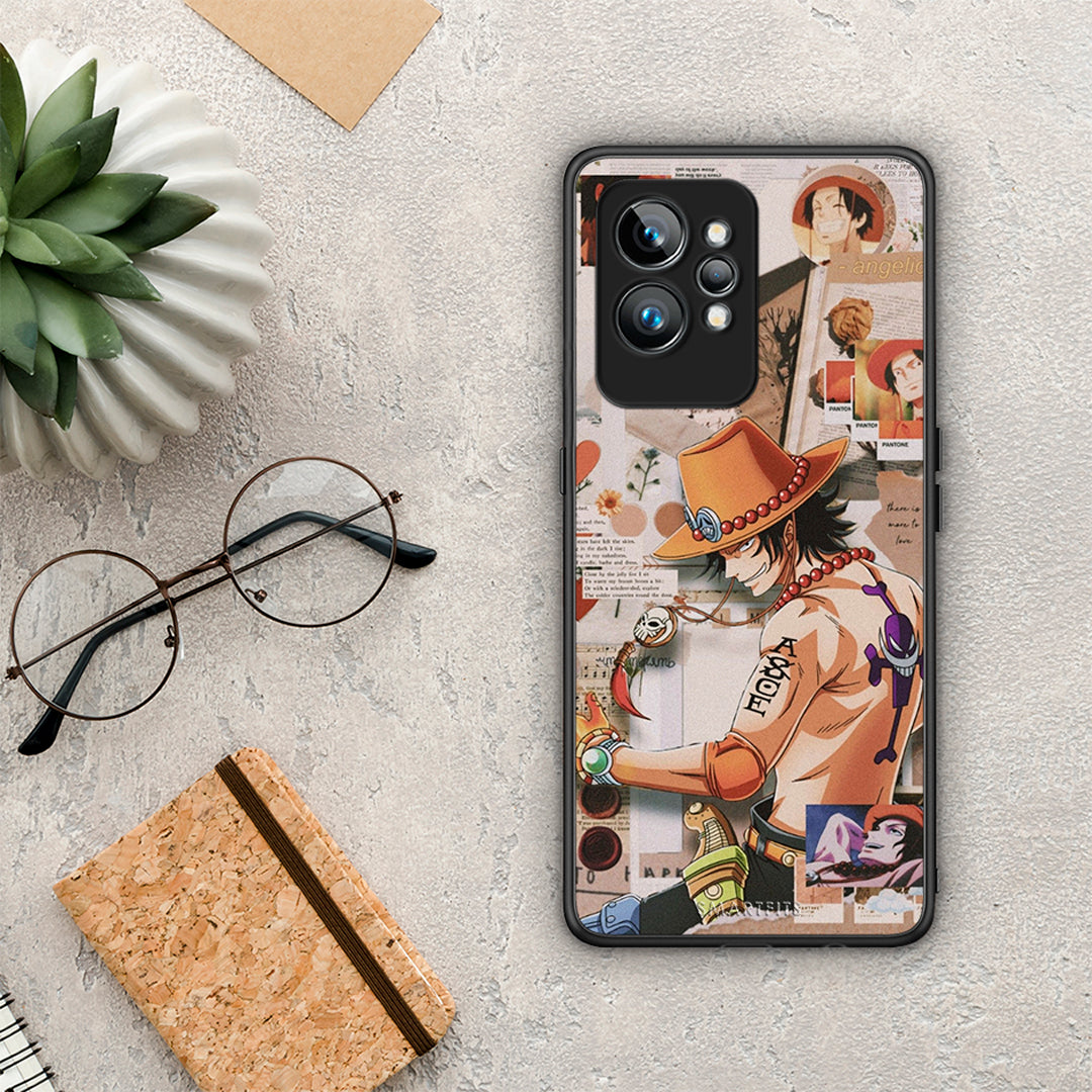 Θήκη Realme GT2 Anime Collage από τη Smartfits με σχέδιο στο πίσω μέρος και μαύρο περίβλημα | Realme GT2 Anime Collage Case with Colorful Back and Black Bezels