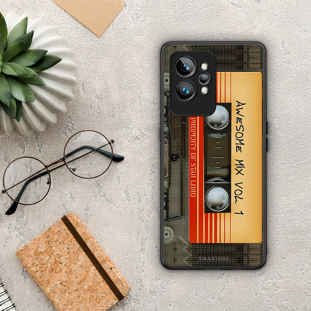 Θήκη Realme GT2 Pro Awesome Mix από τη Smartfits με σχέδιο στο πίσω μέρος και μαύρο περίβλημα | Realme GT2 Pro Awesome Mix Case with Colorful Back and Black Bezels