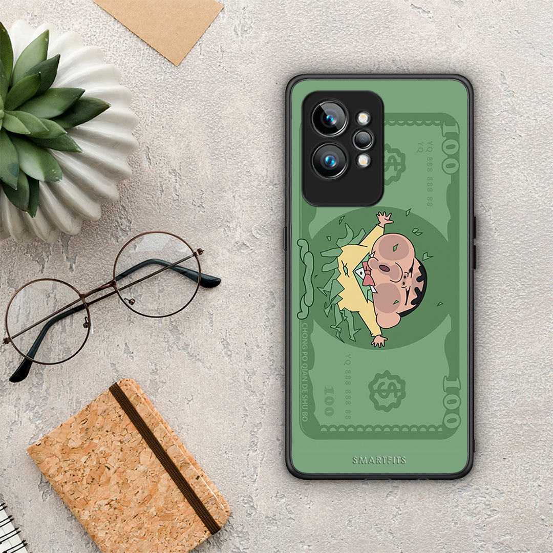 Θήκη Realme GT2 Big Money από τη Smartfits με σχέδιο στο πίσω μέρος και μαύρο περίβλημα | Realme GT2 Big Money Case with Colorful Back and Black Bezels