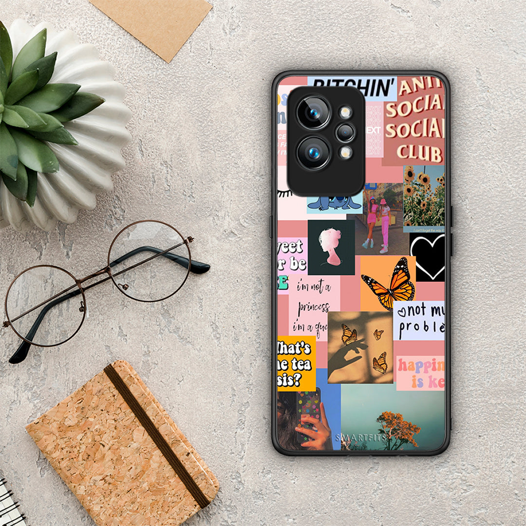 Θήκη Realme GT2 Collage Bitchin από τη Smartfits με σχέδιο στο πίσω μέρος και μαύρο περίβλημα | Realme GT2 Collage Bitchin Case with Colorful Back and Black Bezels